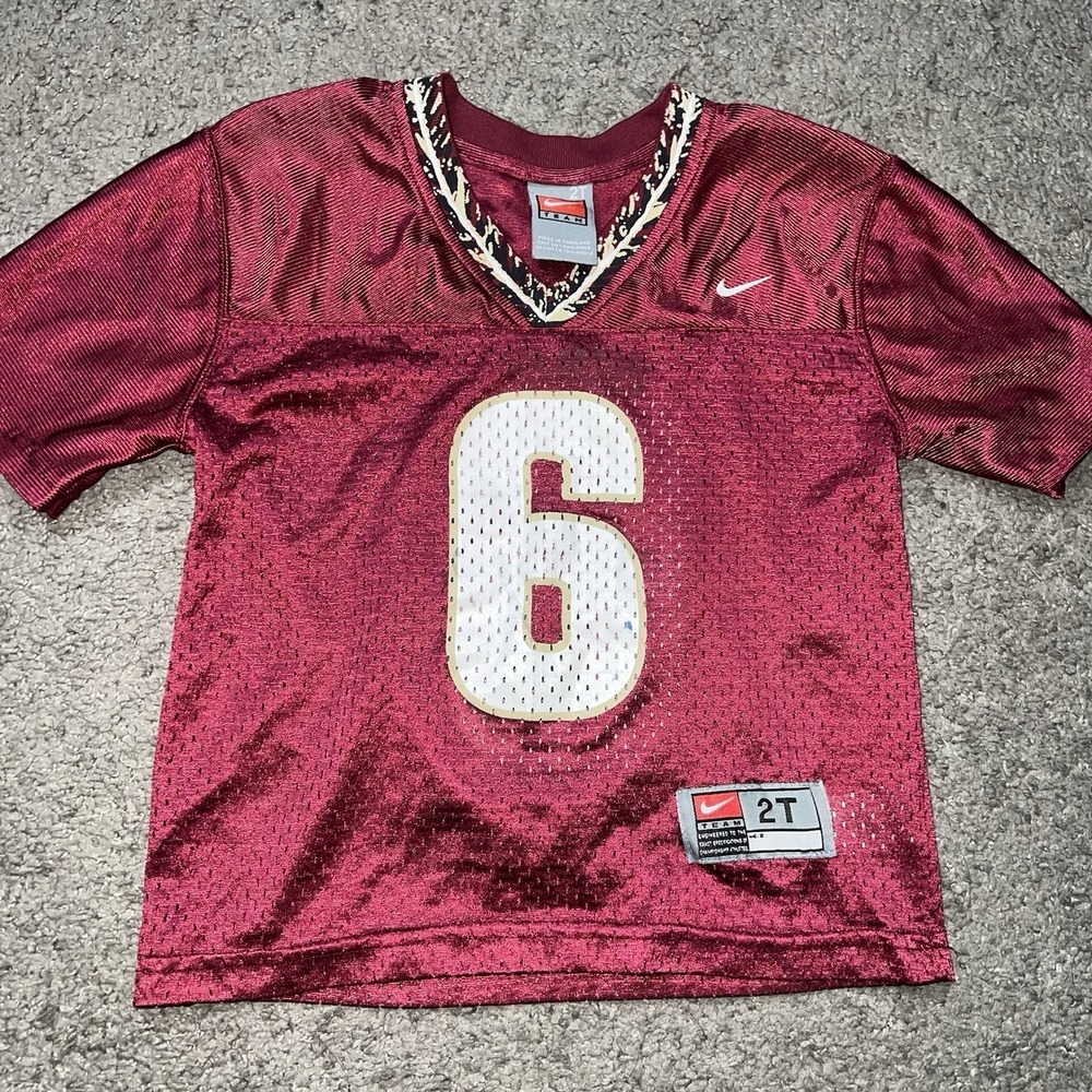 Nike Team Kids Tee Jersey Maroon Red Half Sleeve Number 6 Size 2T